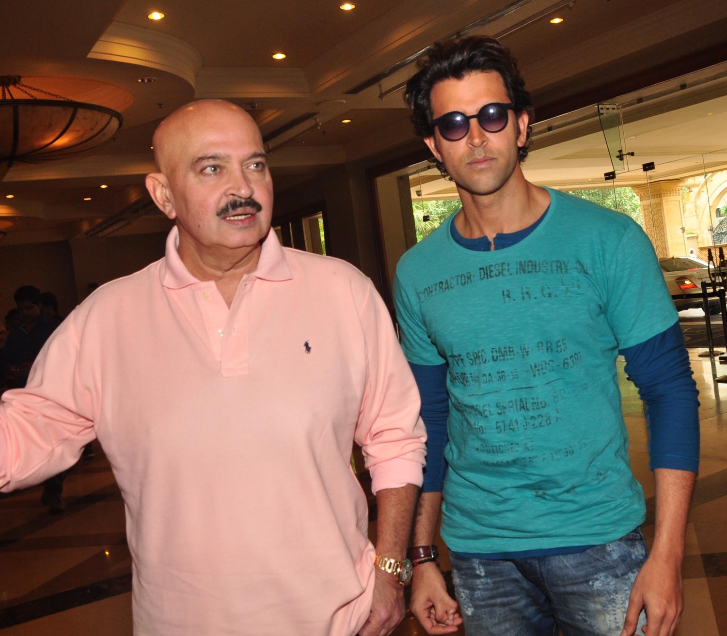 Hrithik Roshan with father Rakesh Roshan at the launch of Cartoon