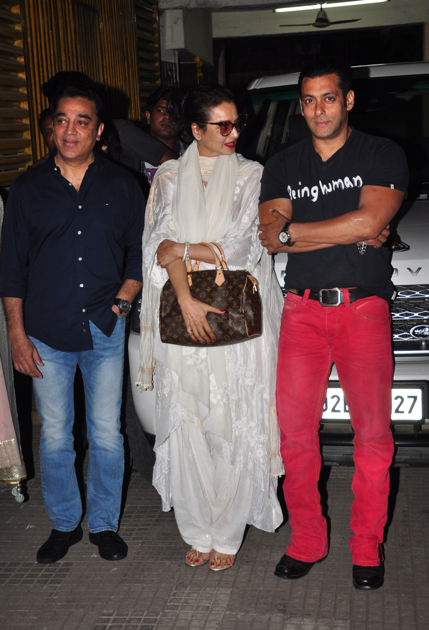 Kamal Haasan with Rekha and Salman Khan at Ketnav Preview Theater