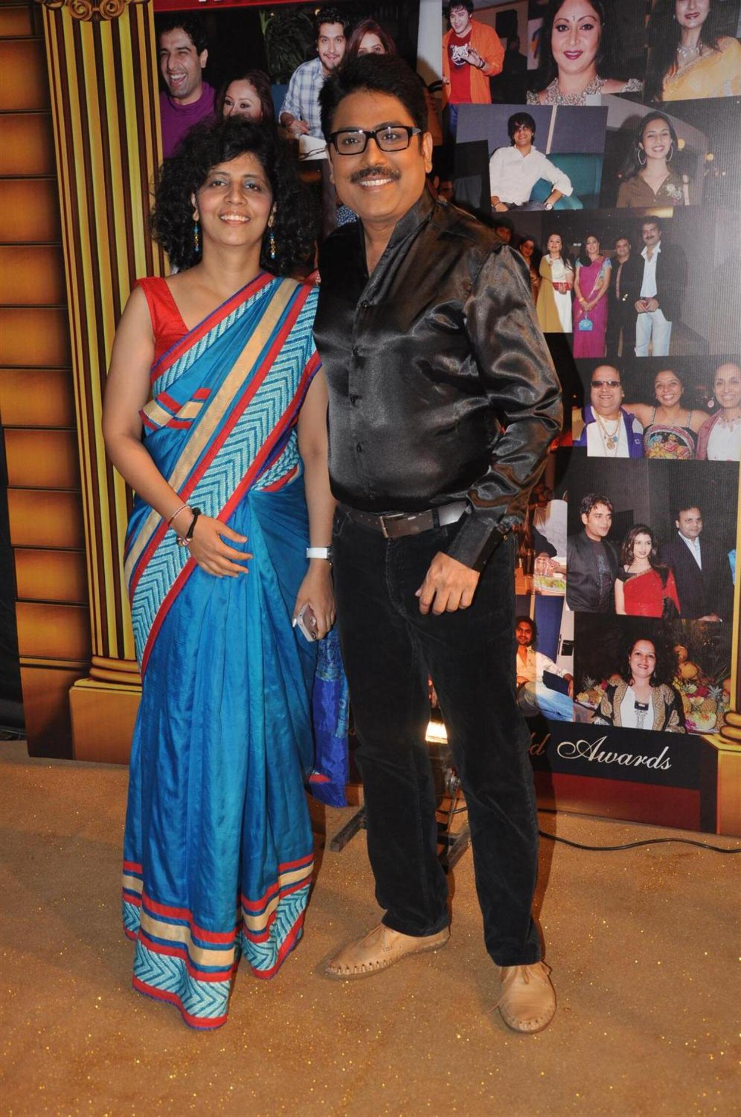 Taarak Mehta fame Shailesh Lodha with wife at 5th Boroplus Gold Awards