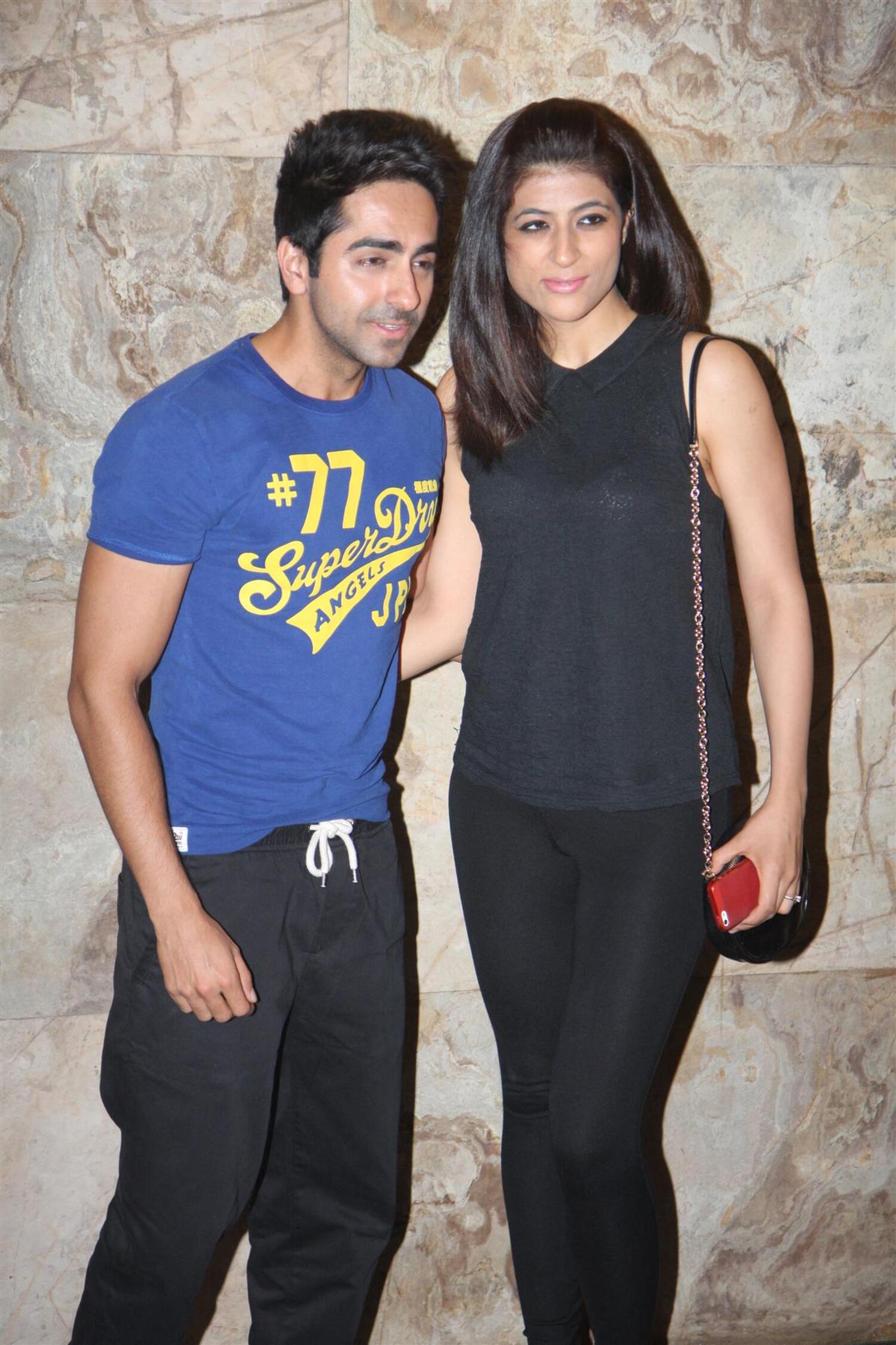 Ayushmann Khurana with wife Tahira Kashyap at the special screening of