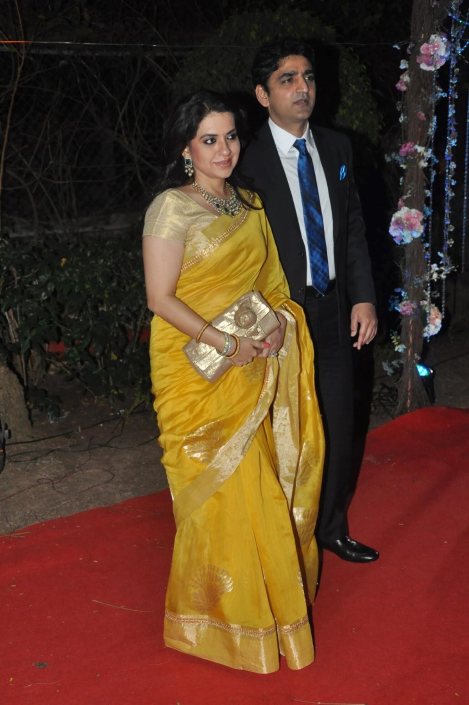 Shaina Nc With Her Husband At The Wedding Reception Of Ahana Deol