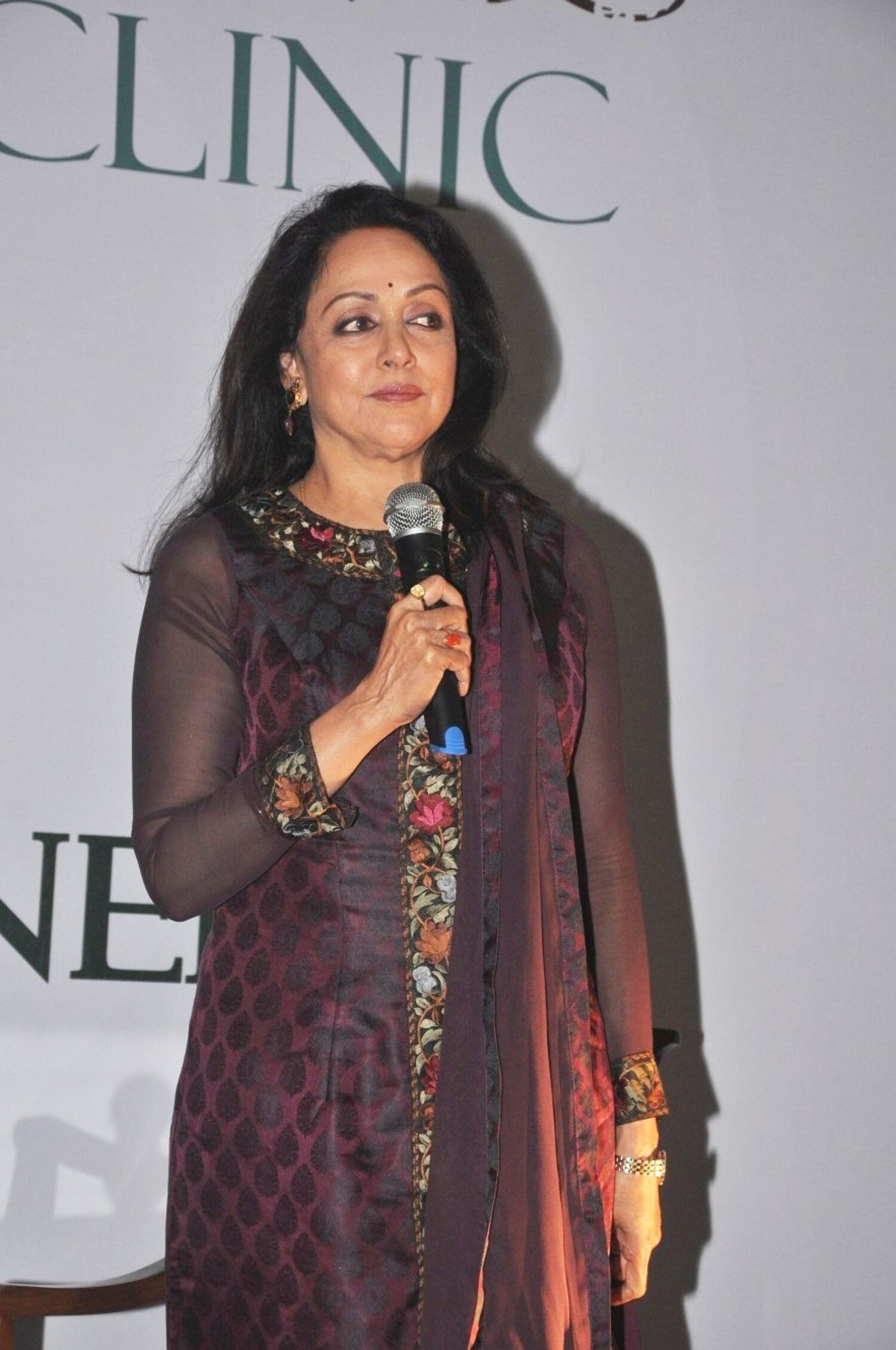 Hema Malini Giving Her Speech At The Launch Party Of Anti Aging Clinic