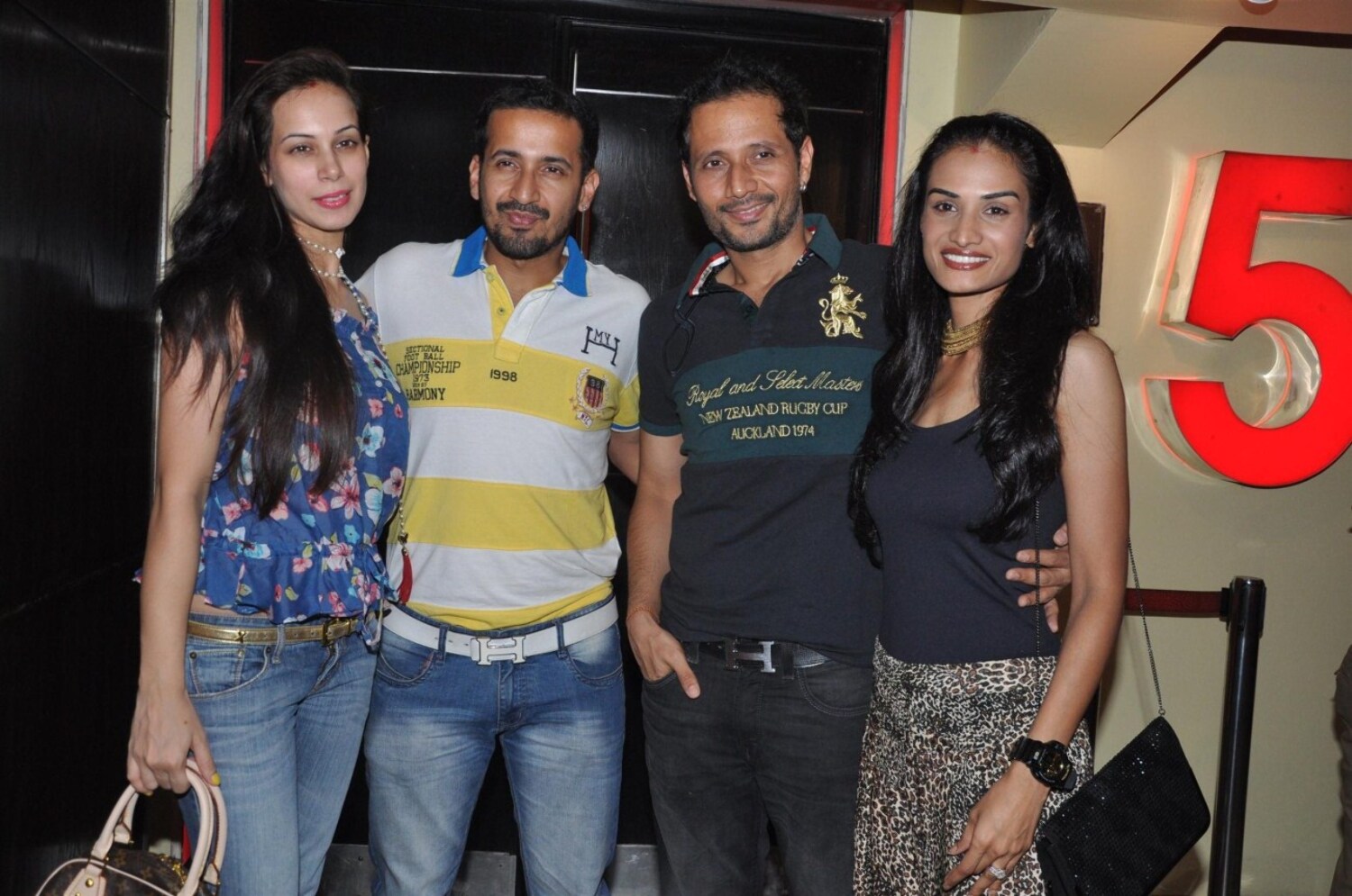 Meet Brothers with their respective wives at the premiere of film SHREE ... photo picture