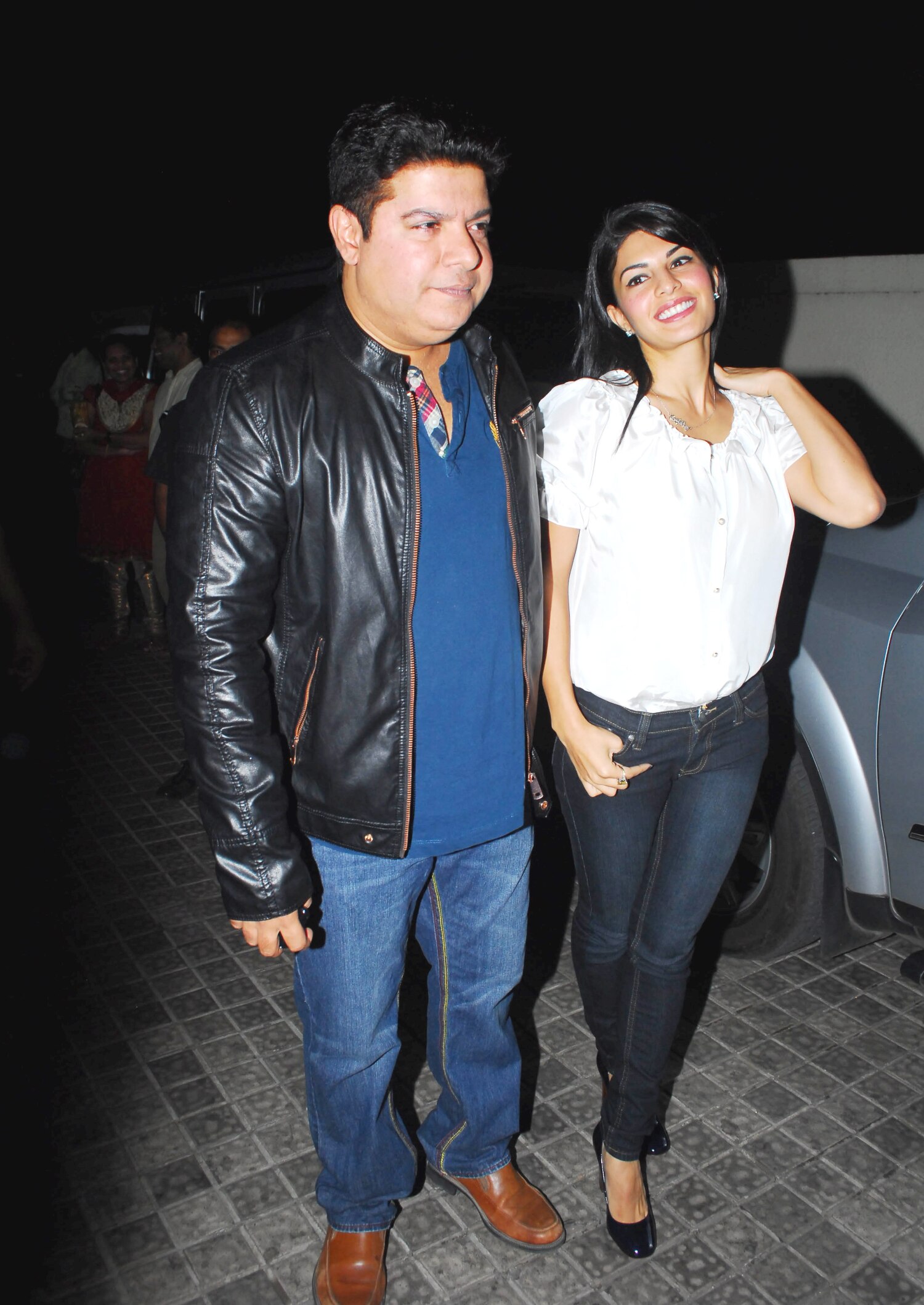 Jacqueline Fernandez with boyfriend Sajid Khan at Ritesh Deshmukh