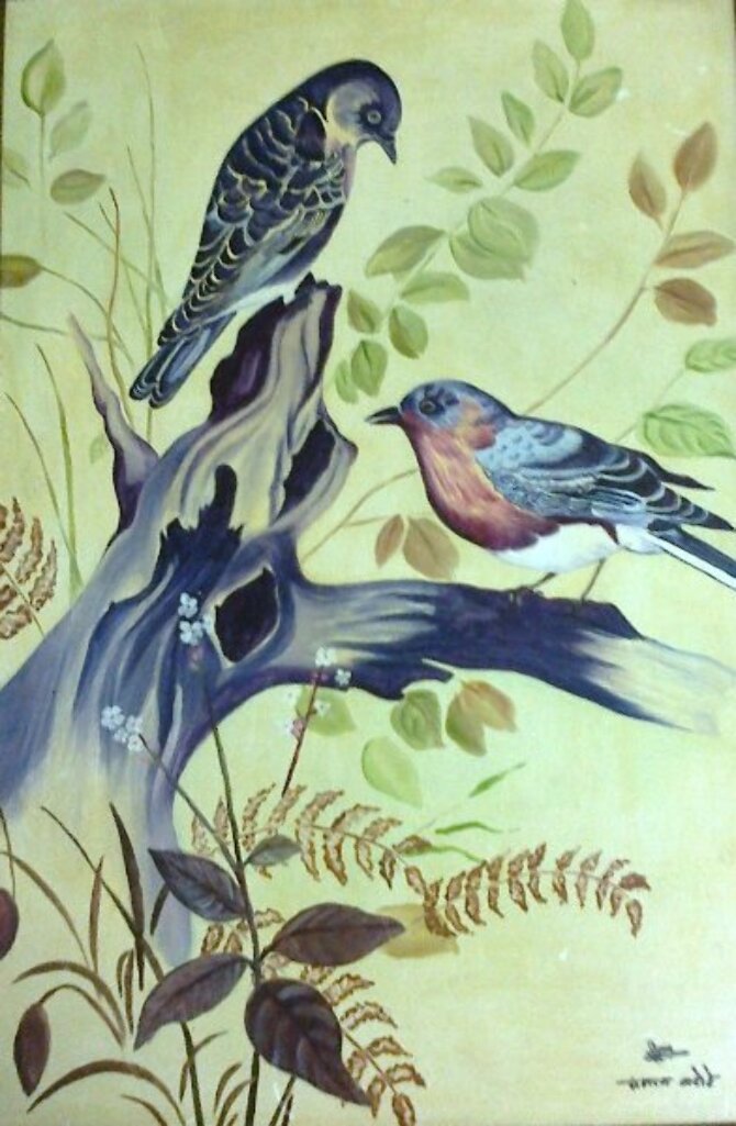 Code Magon7  Birds on stump