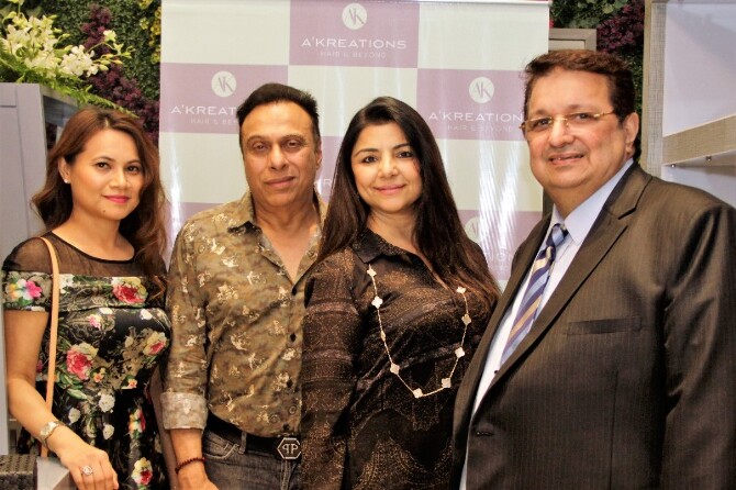 Aly and Yasmin Morani with Hoshi and Anjoo Karanjia at the re launch of A Kreations Salon in Bandra