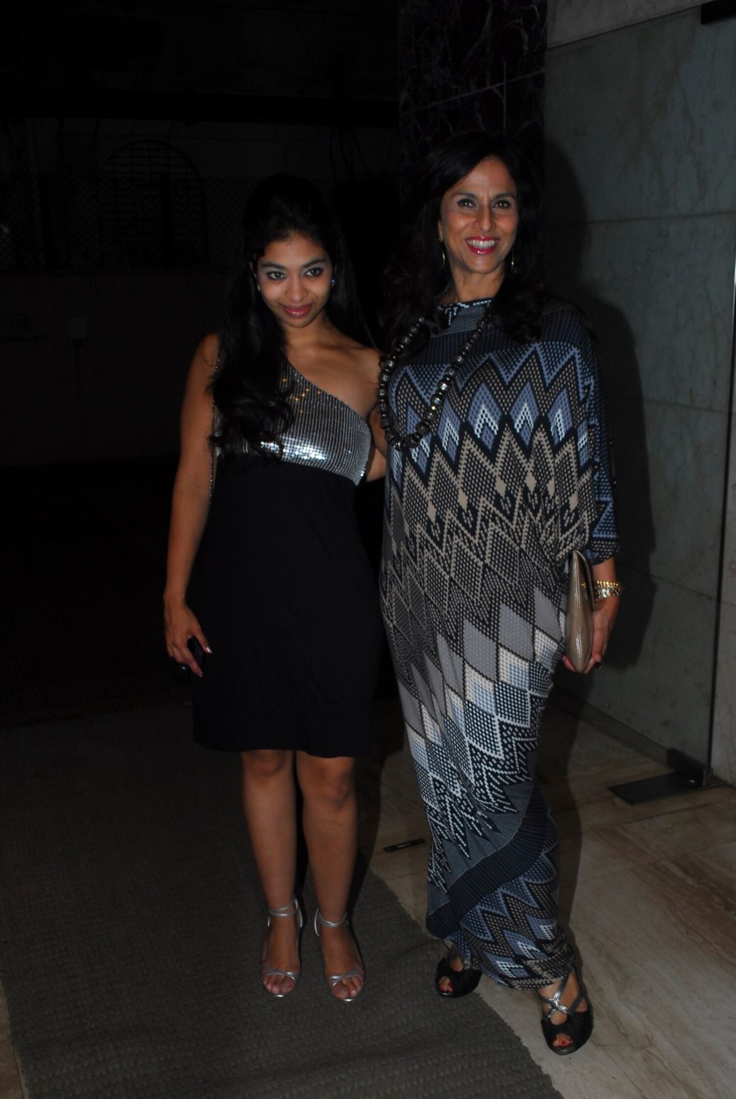 Socialite Write Shobha De with daughter at cocktail party hosted by ...