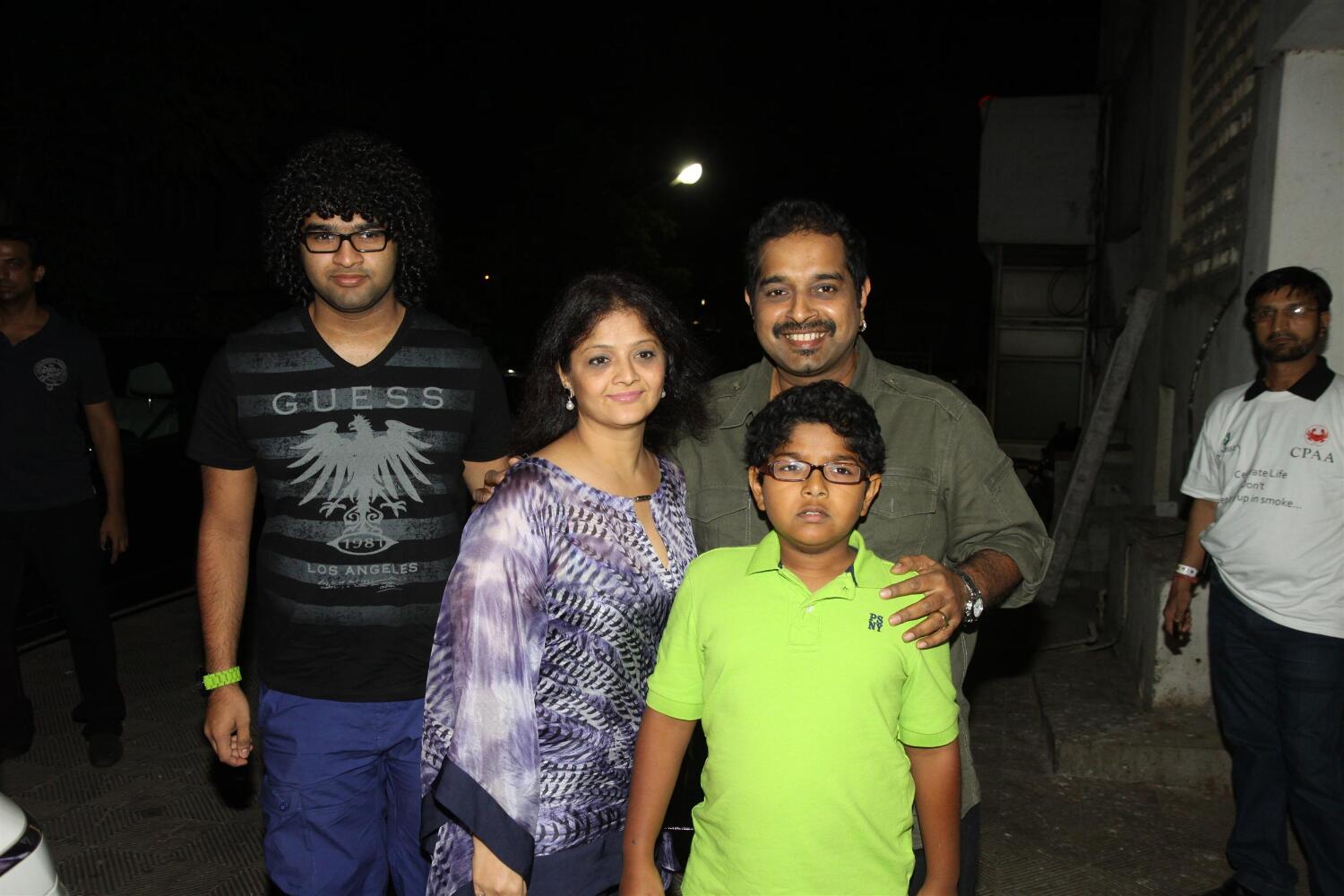 Musician Shankar Mahadevan with his family at the Shankar Ehsaan Loy ...