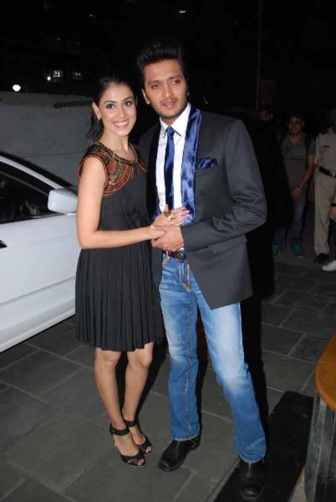 Ritesh Deshmukh with wife Genelia promoting their film Tere Naal Love ...