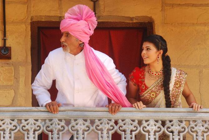 Jacqueline Fernandez and Amitabh Bachchan in Aladin